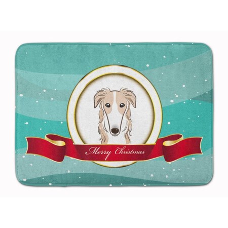 Carolines Treasures Borzoi Merry Christmas Machine Washable Memory Foam Mat BB1538RUG